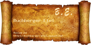 Buchberger Etel névjegykártya